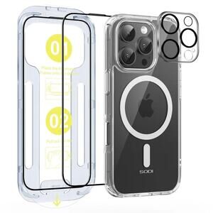 SODI 3-in-1 Shockproof Magnetic Case ONLY iPhone 16 Pro 6.3 Inch Clear S13